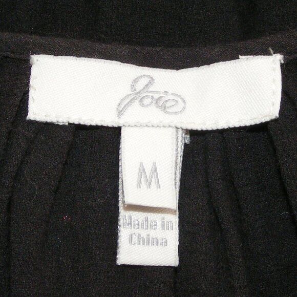 JOIE Blouse, M, Black Gauze Button front, Scoop neck, Brassy buttons - Picture 7 of 9